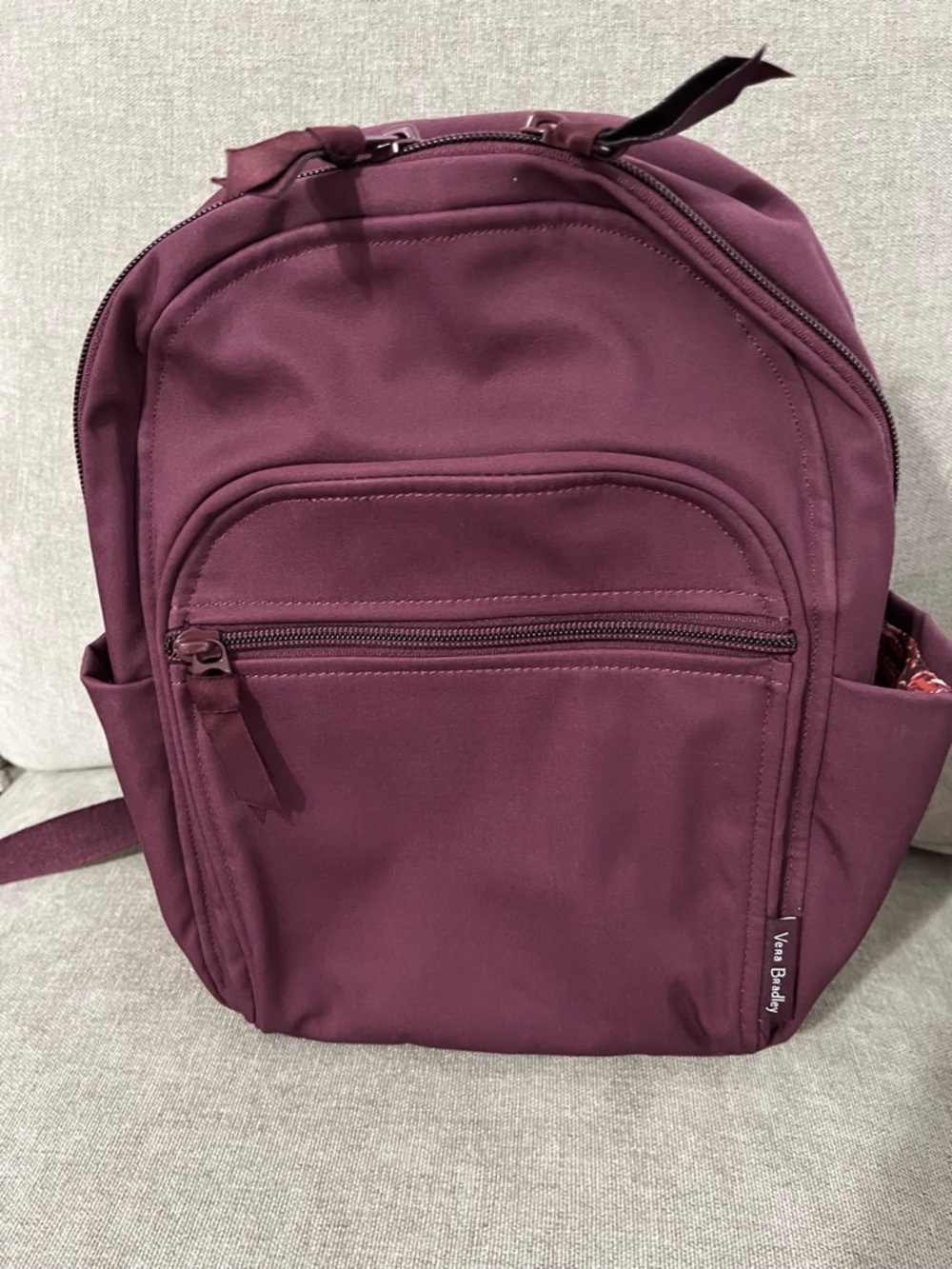 Vera Bradley Small Backpack in Recycled Cotton, Mulled Wine